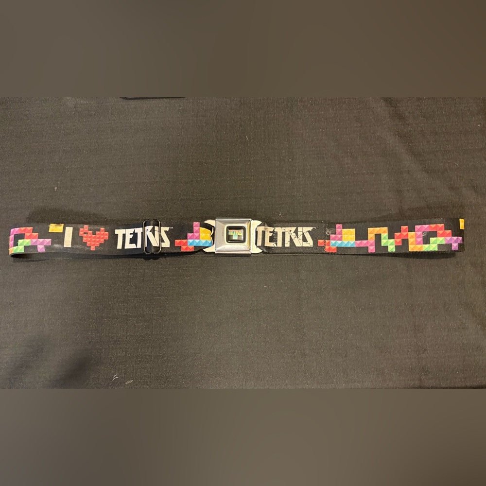Buckle-Down Seat Belt TETRIS Black Multi-Colored adjustable BELT